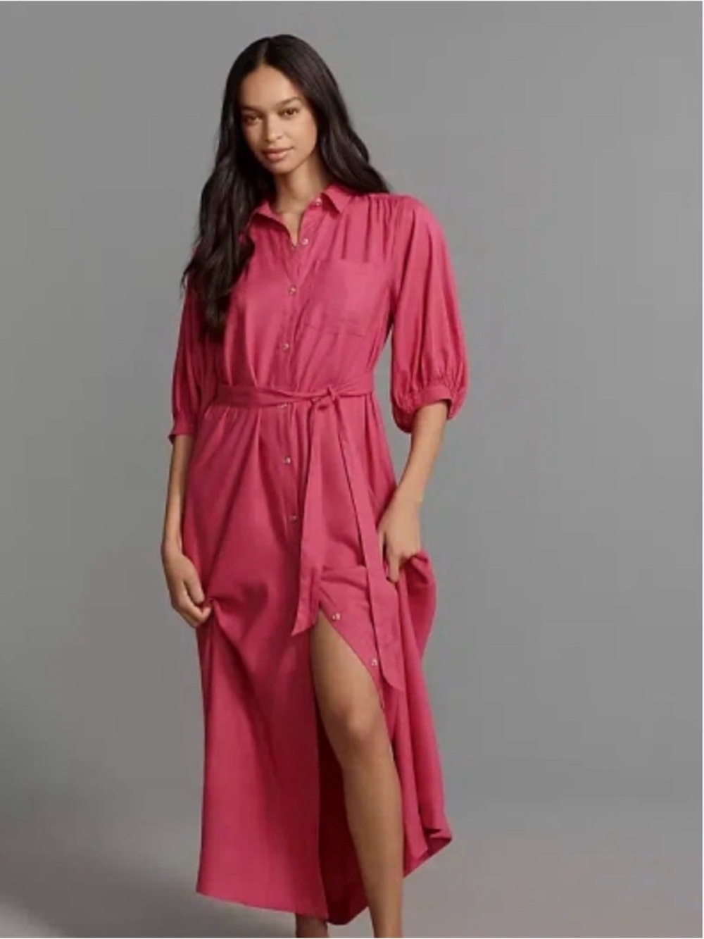 Anthropologie Maeve Mona Linen Shirt Dress